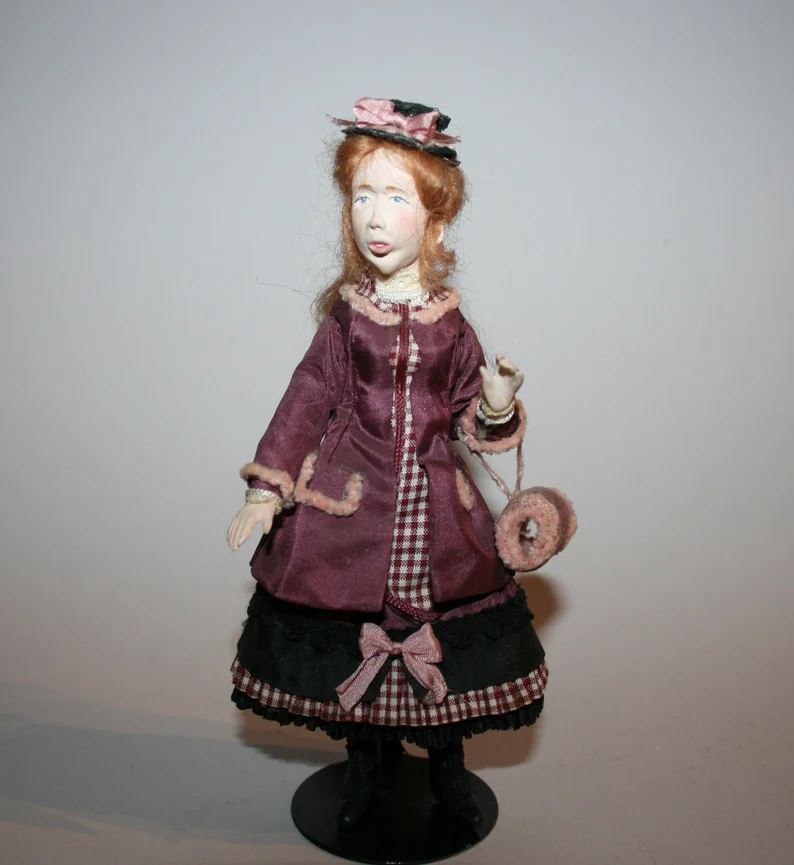 Miniature Dollhouse Victorian Girl Doll 1:12 Scale New 